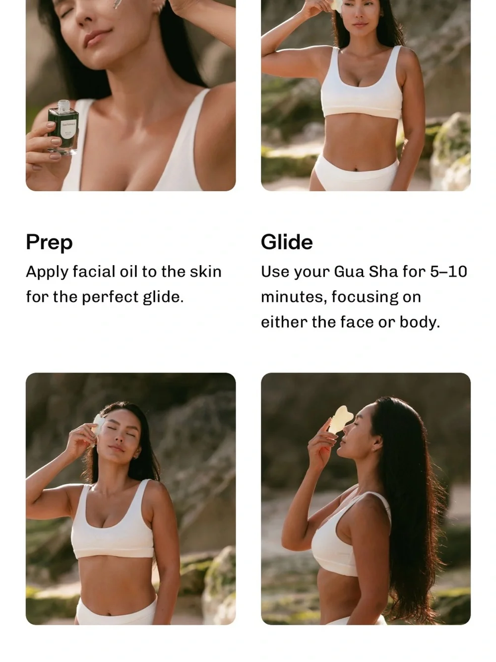 NUSA Holistick guasha Jade stone Gua Sha Facial Face Massage Tool Natural green